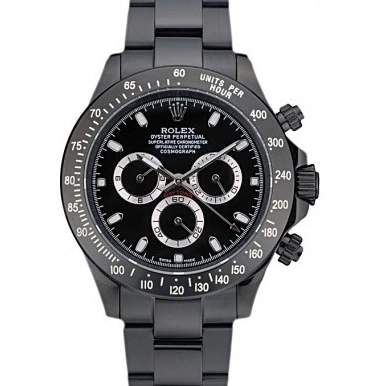 Aaa replica watch Black Plated Strap Stainless Ion Dial Black Steel 80247 Tachymeter Daytona Rolex Black 0514